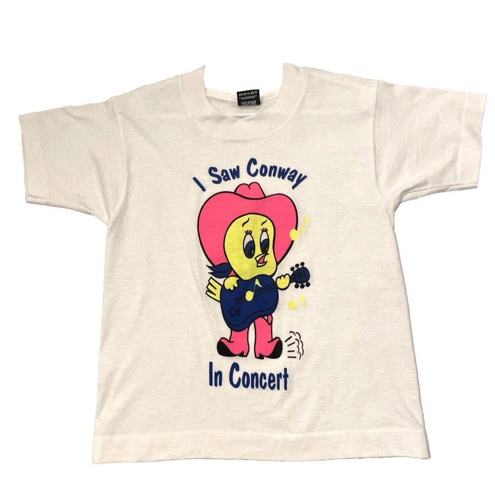 Vintage Conway Twitty In Concert T-Shirt Kids Sz 6-8 Tweety Bird 80s 90s Rare